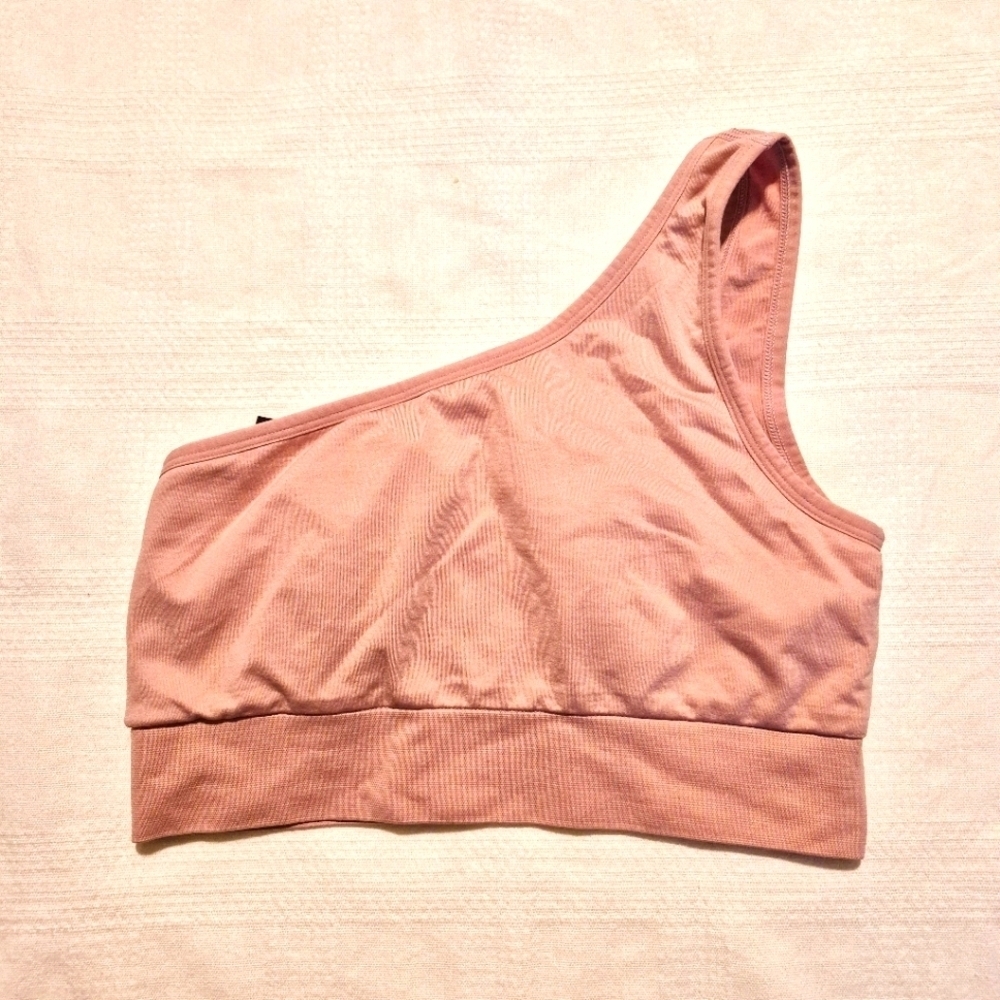 Pink Sport light dusty rose size medium 1 shoulder lightly padded EUC